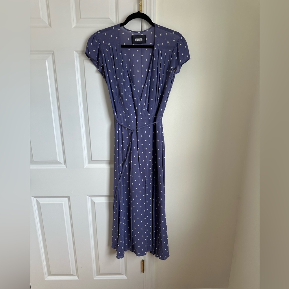 Reformation Purple Polka Dot Midi Dress